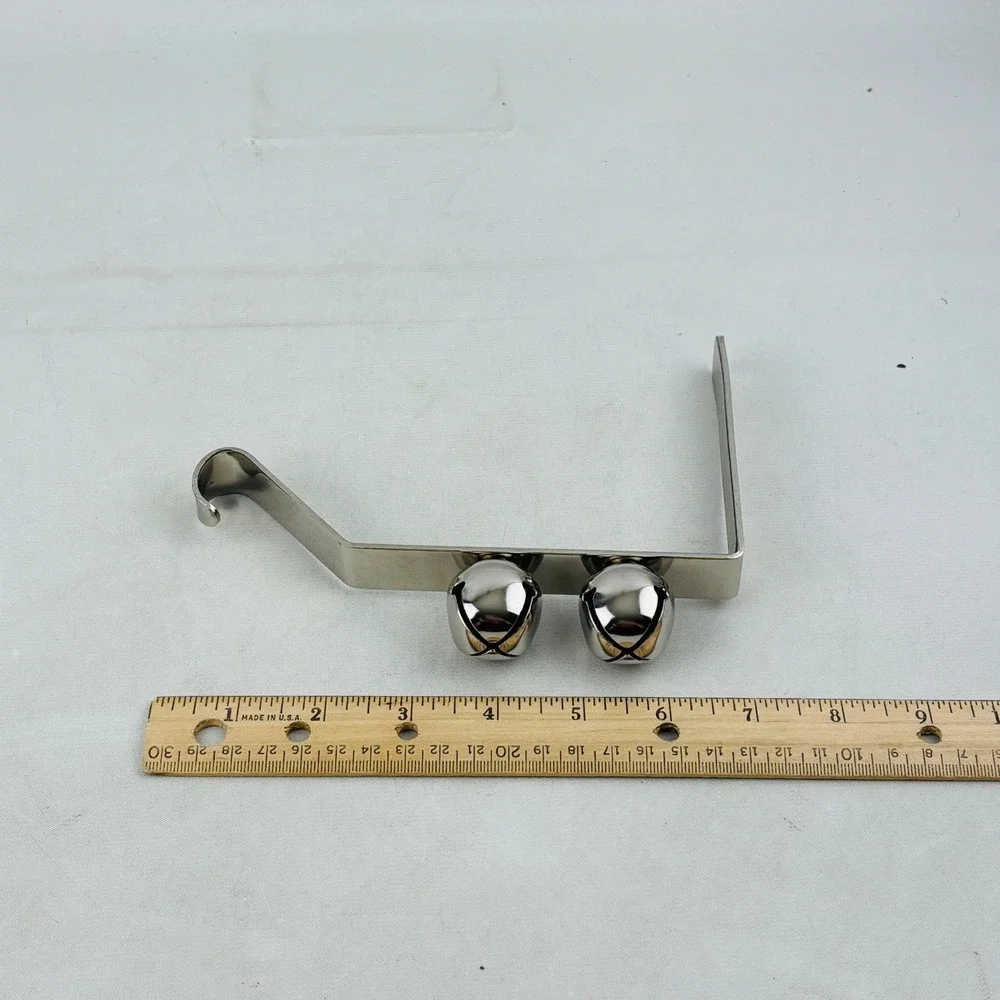 Hobby Lobby Jingly Sleigh Bells Christmas Stocking Hanger Set of 4 Silver Metal‎